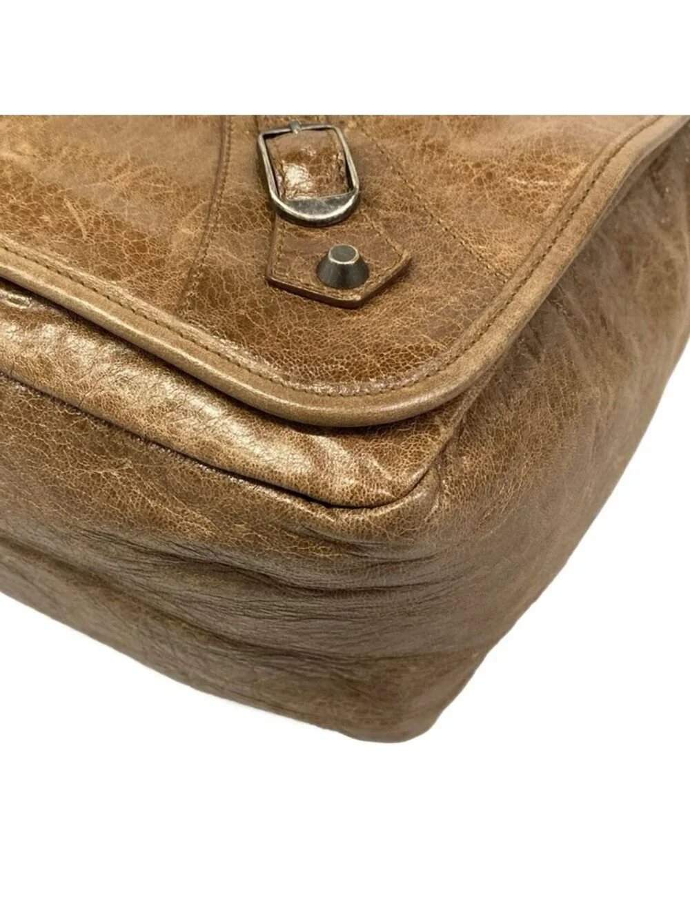 Balenciaga Shoulder Bag the Besace Dark Brown Leather